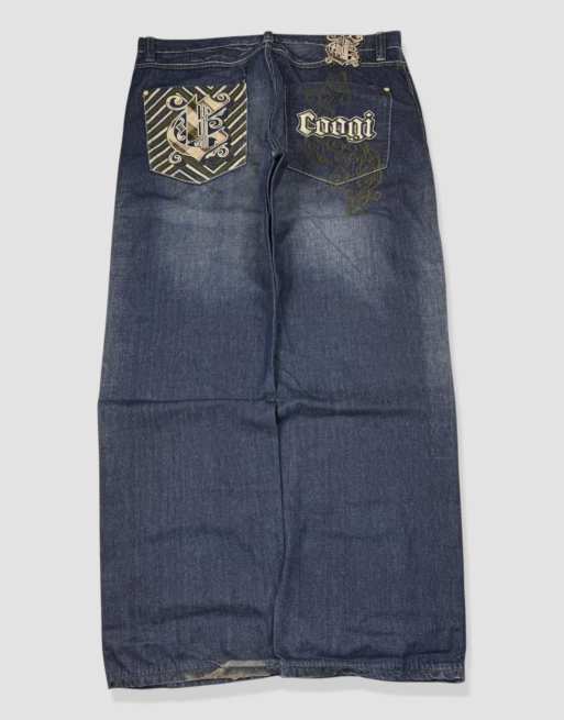 Vintage 40W 34L Coogi embroidered baggy jeans in blue