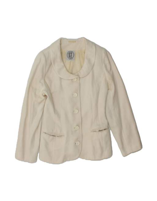 Vintage 5 Button Blazer Jacket EU 36 Small In White