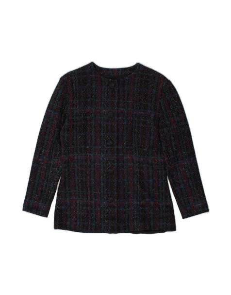 Vintage 5 Button Blazer Jacket UK 12 Medium In Multicoloured Check - view 1