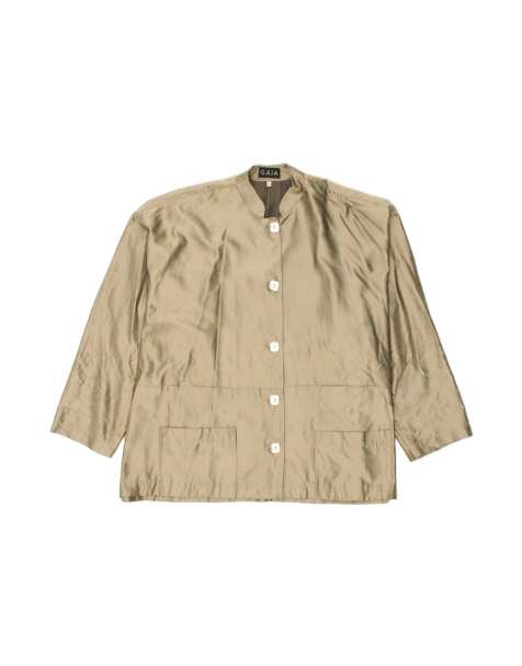Vintage 5 Button Blazer Jacket UK 14 Large In Beige - view 1