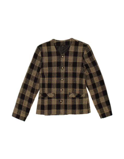 Vintage 5 Button Blazer Jacket UK 14 Medium In Black Check - view 1