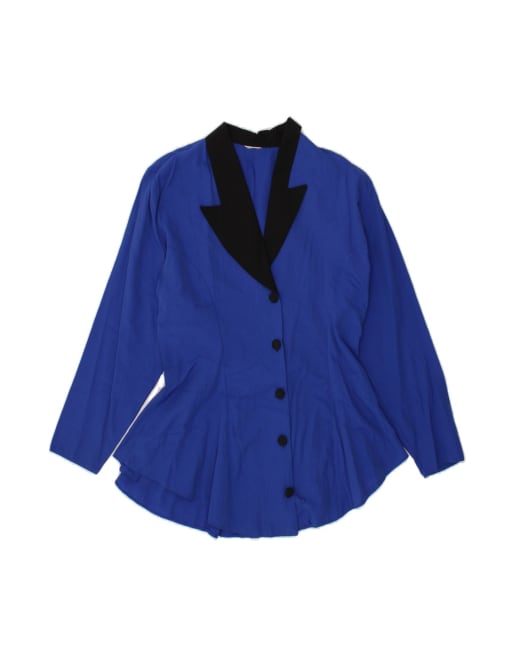 Vintage 5 Button Blazer Jacket UK 14 Medium In Blue