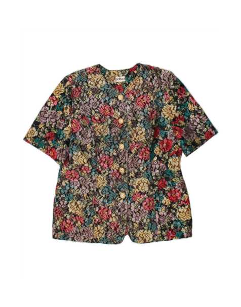 Vintage 5 Button Blazer Jacket UK 16 Large In Multicoloured Floral - view 1