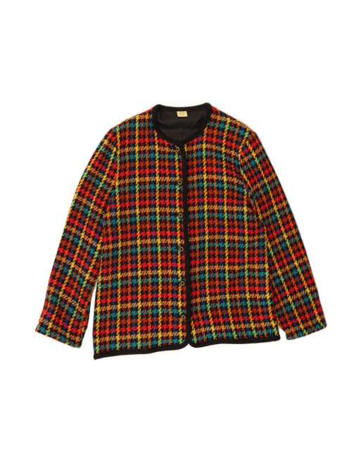 Vintage 6 Button Blazer Jacket UK 18 XL In Multicoloured Houndstooth