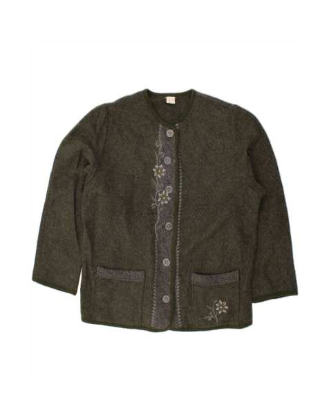 Vintage 6 Button Blazer Jacket UK 20 2XL In Green Floral - view 1