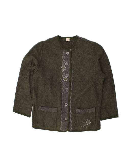 Vintage 6 Button Blazer Jacket UK 20 2XL In Green Floral