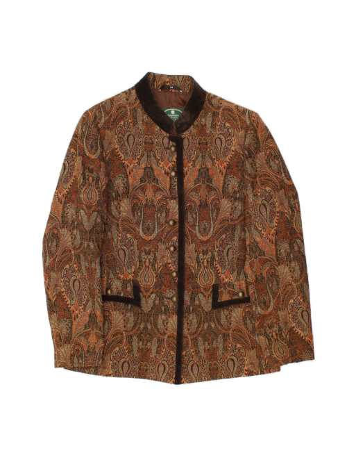 Vintage 7 Button Blazer Jacket EU 38 Medium In Brown Floral
