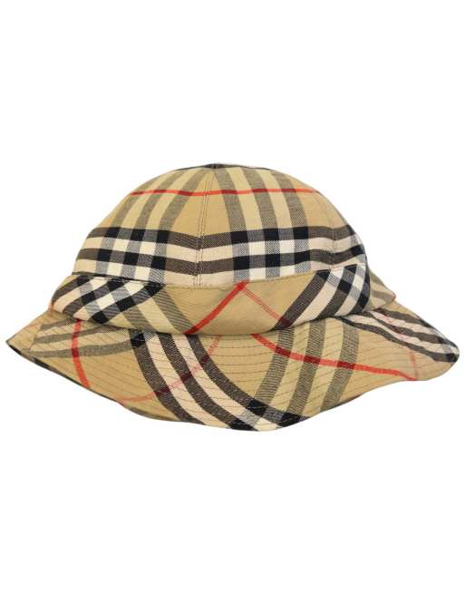 Vintage 80s Burberry Nova Check Bucket Hat Size M