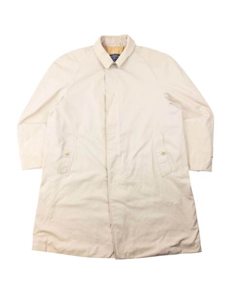 Vintage 80s Burberry Nova Check Lined Trench Jacket Size XL in Cream - view 1