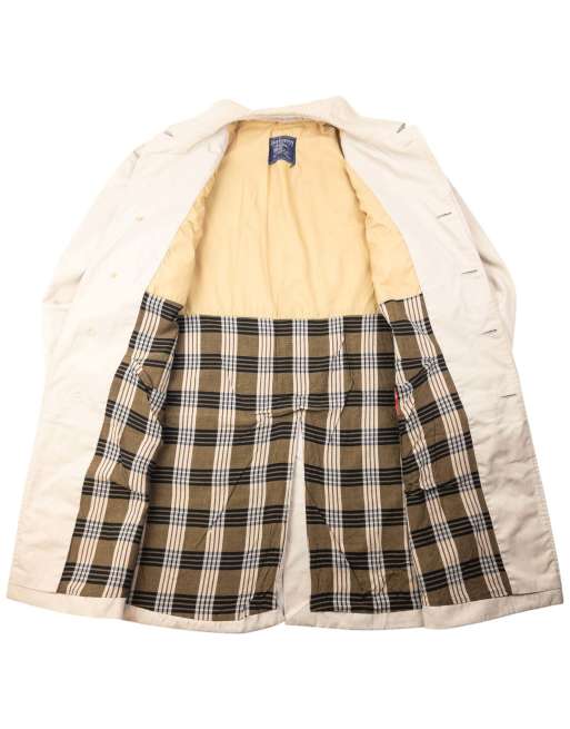 Vintage 80s Burberry Nova Check Lined Trench Jacket Size XL in