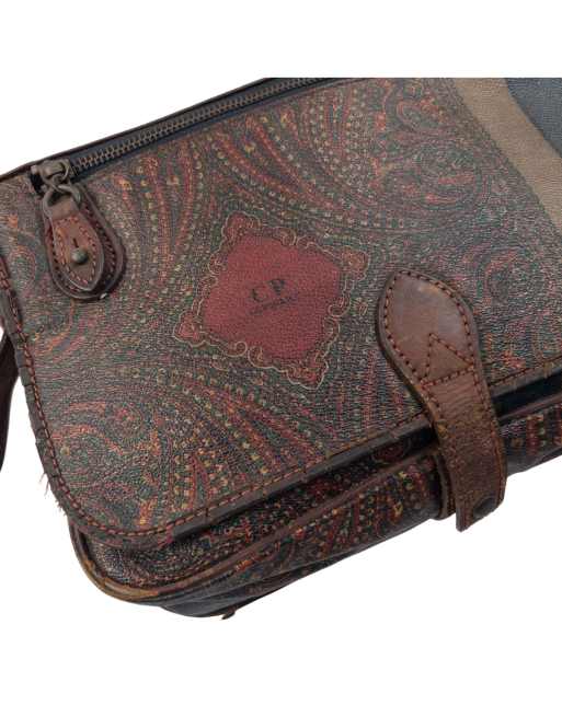 Vintage 80s CP Company Leather Paisley Crossbody Bag, 7 of 7