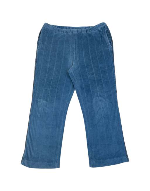 Vintage 80s Dior Velour Joggers Size L in Blue, 1 of 7