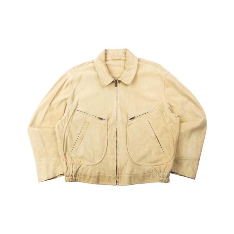 Vintage 80s Emporio Armani Suede Jacket Size S in Beige | ASOS