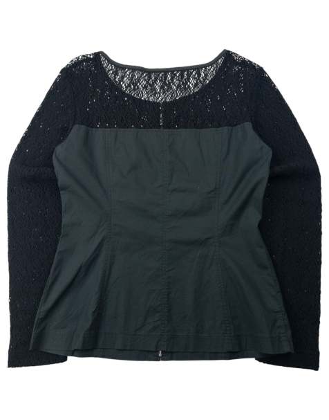 Vintage 80s Gaultier JUNIOR Lace Sleeve Top Size S - view 1