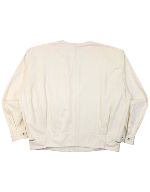 Vintage 80s Issey Miyake Button Up Jacket Size L in Cream, 2 of 7