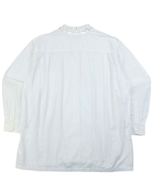 Vintage 80s Issey Miyake I.S. Crochet Collar Long Sleeve Button Up Shirt Size S, 2 of 4