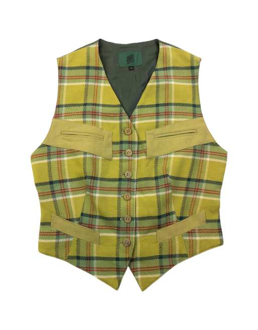 Vintage 80s Jean Paul Gaultier Checkered Waistcoat Size M, 1 of 4