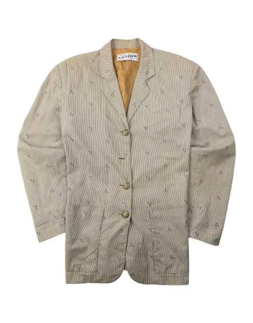 Vintage 80s Jean Paul Gaultier Pour Gibo Corset-Back Floral Blazer