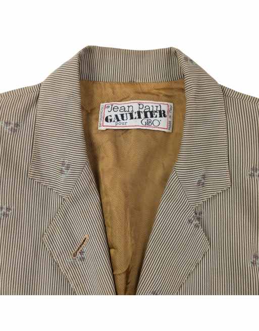 Vintage 80s Jean Paul Gaultier Pour Gibo Corset-Back Floral Blazer