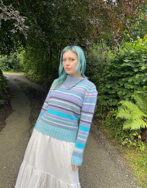 Vintage 80s Wool Blend Size S Chunky Knitted Jumper in Multi - view 1