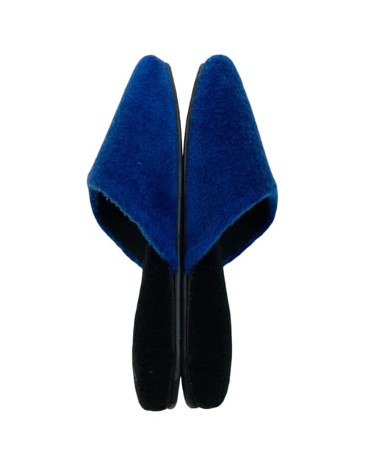 Vintage 80s YSL Yves Saint Laurent Embroidered Fleece Slippers Size 6, 4 of 4