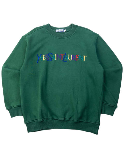 Vintage 80s YSL Yves Saint Laurent Embroidered Sweatshirt Size S