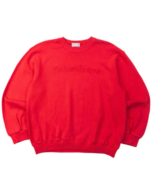Vintage 80s YSL Yves Saint Laurent Embroidered Sweatshirt Size S, 1 of 4