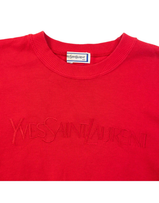 Vintage 80s YSL Yves Saint Laurent Embroidered Sweatshirt Size S, 3 of 4