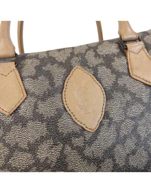 Vintage 80s YSL Yves Saint Laurent Pattern Leather Handbag, 5 of 7