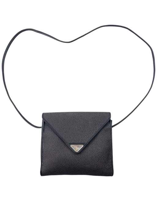 Vintage 80s YSL Yves Saint Laurent Woven Crossbody Bag in Black