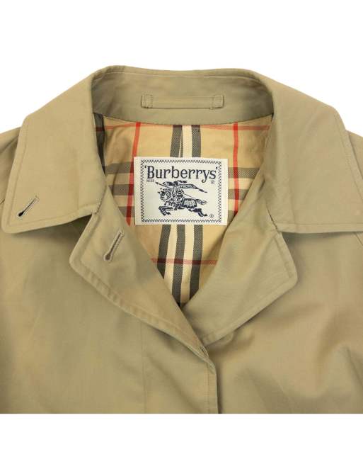 Vintage 90 Burberry Nova Check Lined Belt Waist Trench Jacket Size M, 4 of 4