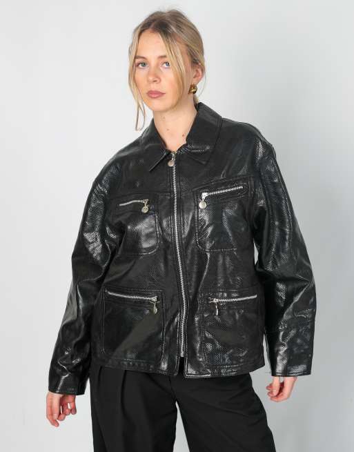 Vintage 900 baci M leather jacket in black