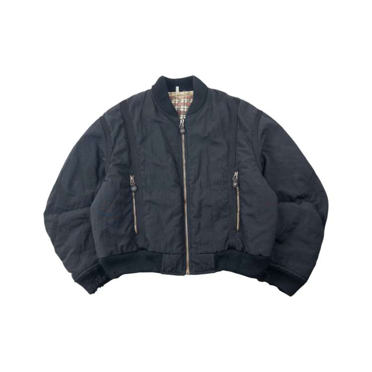 Vintage 90s Armani Jeans Ballistic Nylon Padded Bomber Jacket Size