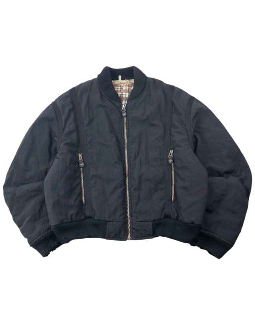 Vintage 90s Armani Jeans Ballistic Nylon Padded Bomber Jacket Size