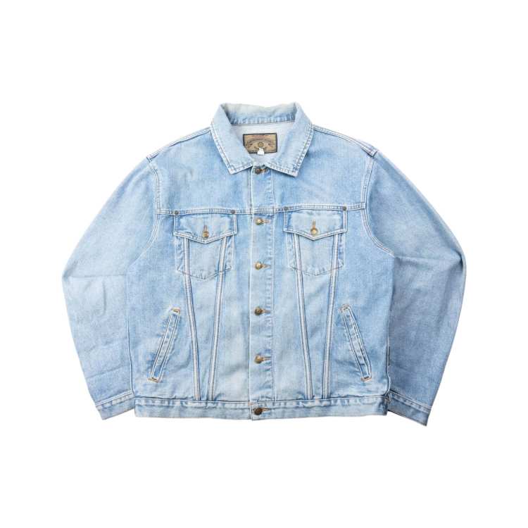 Vintage 90s Armani Jeans Button Up Denim Jacket Size L in Blue | ASOS
