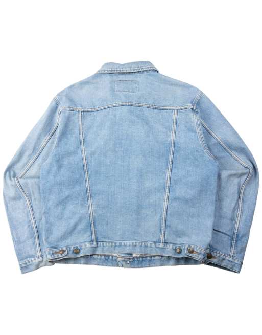 Vintage 90s Armani Jeans Button Up Denim Jacket Size L in Blue | ASOS