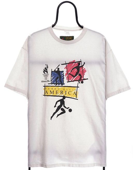 Vintage 90s atlanta olympics size L tshirt in white