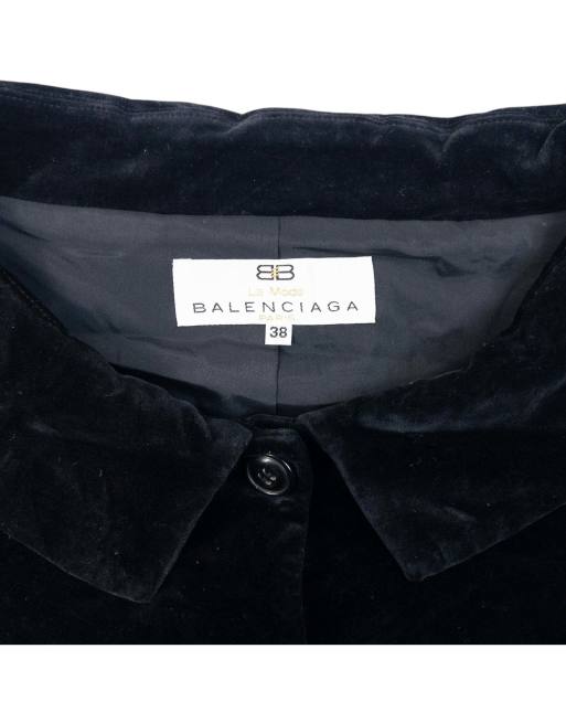 Vintage 90s Balenciaga La Mode Velvet Button Up Jacket Size M, 3 of 6