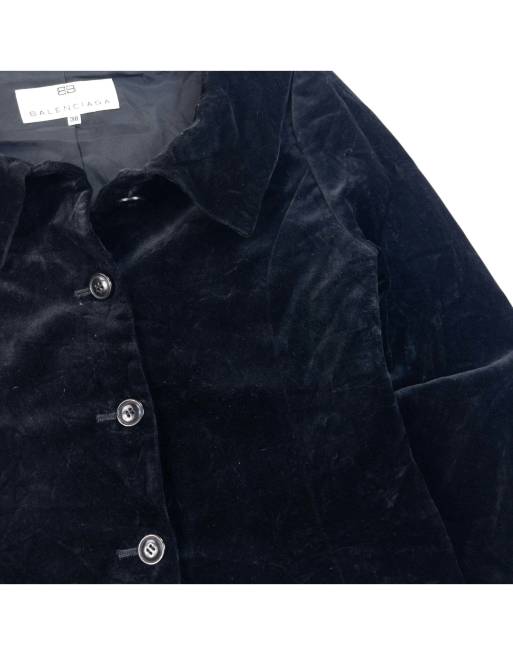 Vintage 90s Balenciaga La Mode Velvet Button Up Jacket Size M, 5 of 6