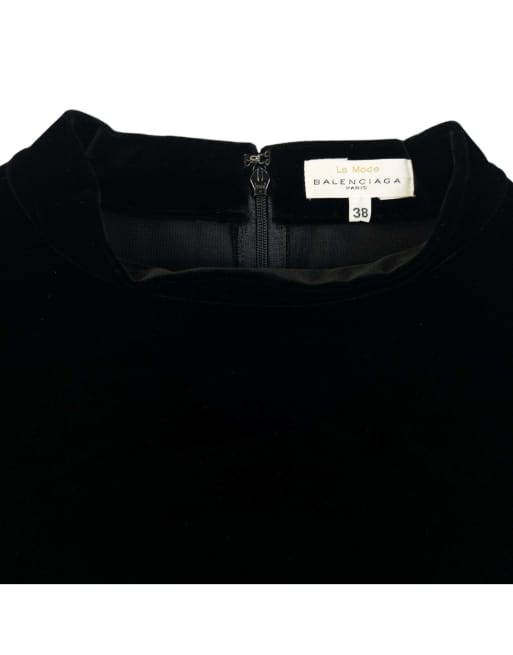 Vintage 90s Balenciaga La Mode Velvet Dress Size S, 4 of 4