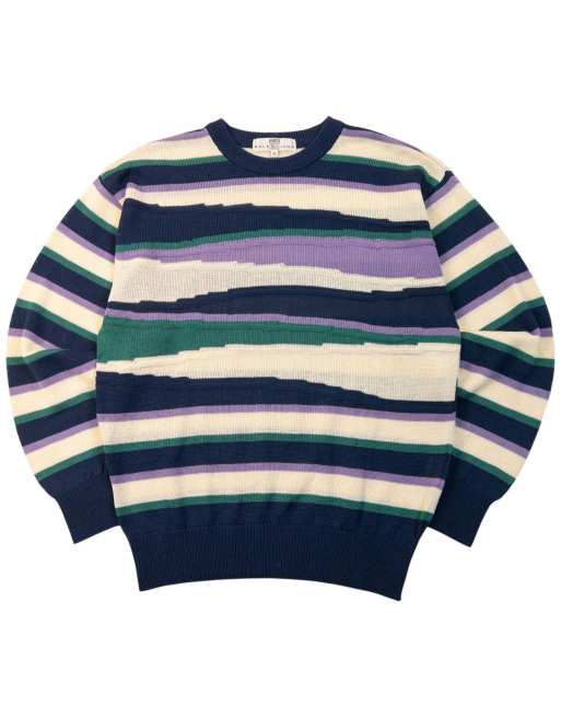Vintage 90s Balenciaga Sports Striped Knit Jumper Size S, 1 of 4