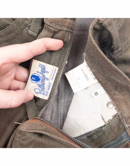 Vintage 90s Bape denim jeans size W27 in brown, 4 of 4