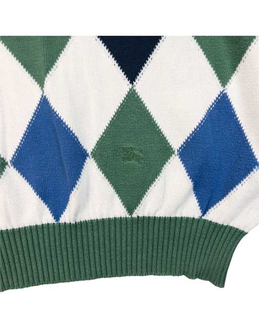 Vintage 90s Burberry Argyle Pattern Jumper Size M, 3 of 6