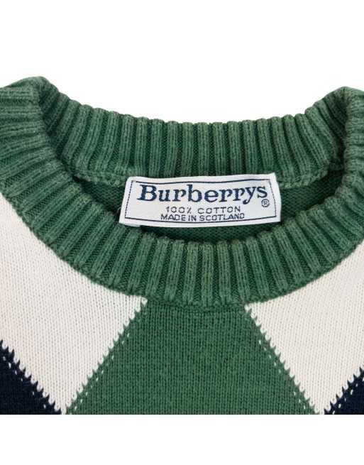 Vintage 90s Burberry Argyle Pattern Jumper Size M, 4 of 6