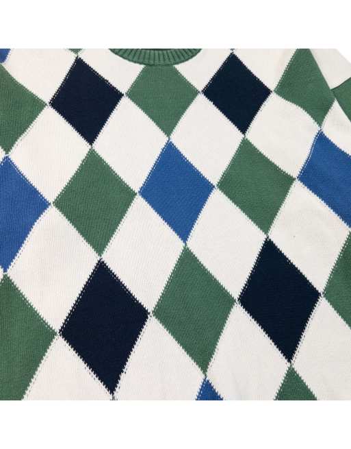 Vintage 90s Burberry Argyle Pattern Jumper Size M, 5 of 6