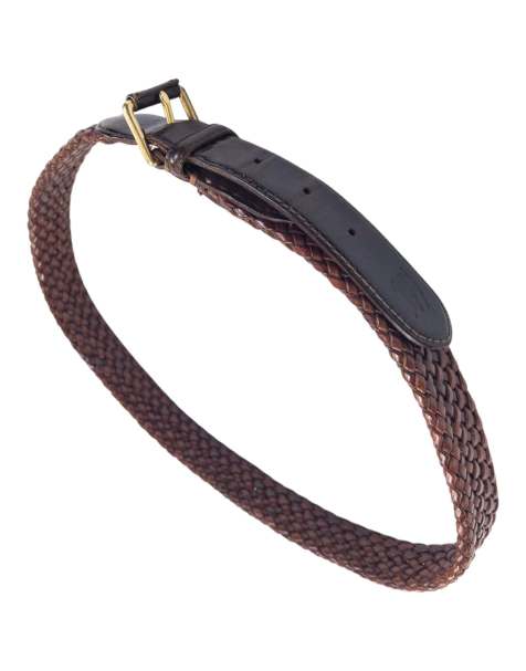 Vintage 90s Burberry Braided Leather Belt Size L - view 1