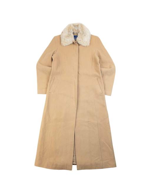 Vintage 90s Burberry Collar Longline Wool Jacket Size M