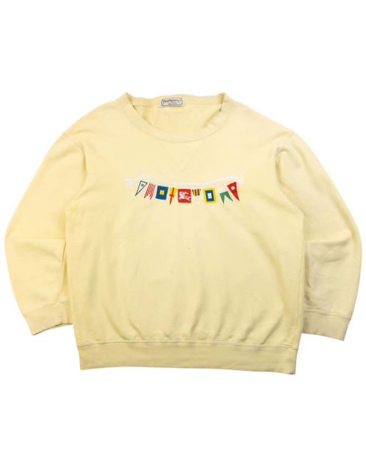 Vintage 90s Burberry Embroidered Flag Sweatshirt Size M