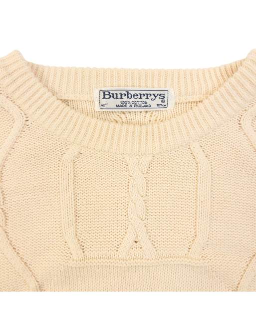 Vintage 90s Burberry Embroidered Knit Jumper Size L, 4 of 4