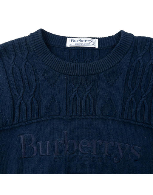Vintage 90s Burberry Embroidered Knit Jumper Size M, 3 of 4